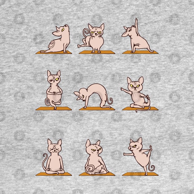 Sphynx Cat Yoga Cat by huebucket